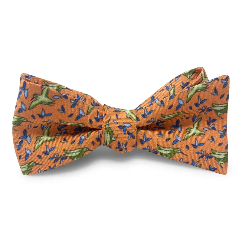 Birds In Flight Orange Bow Tie 1