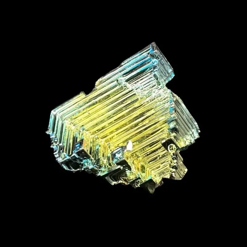 Bismuth Crystal Specimen – Small Metallic-Iridescence Mineral Display 1