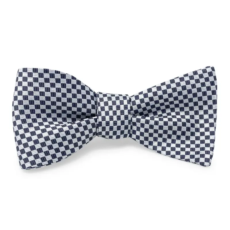 Black And White Check Formal Bow Tie For Men 1