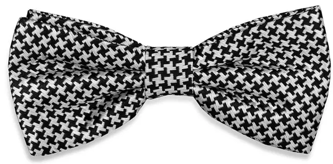 Black-And-White Houndstooth Boys' Bow Tie – Timeless Pattern 1