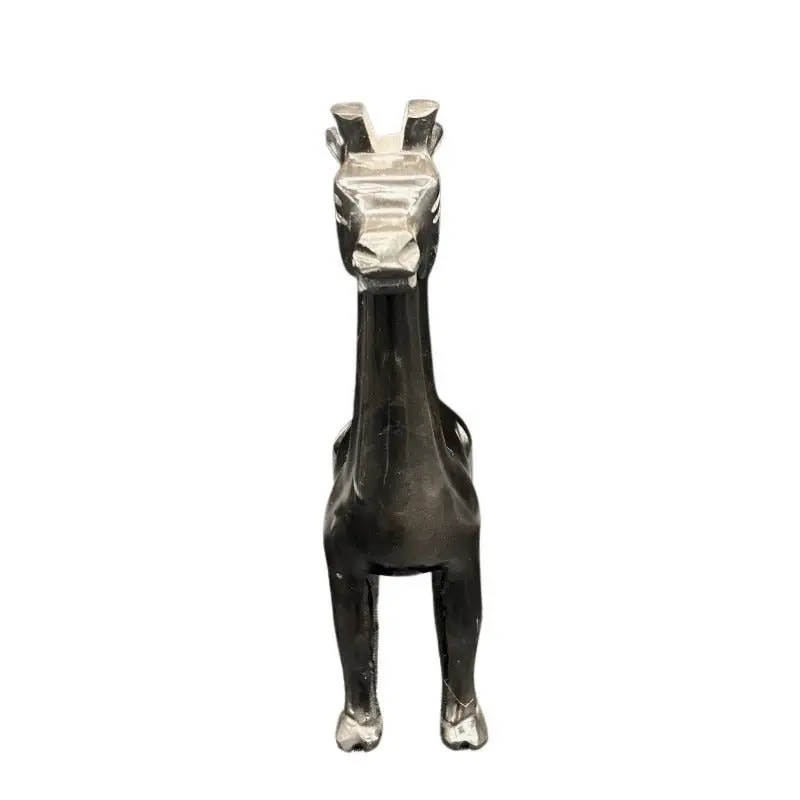 Black Calcite Giraffe Ornament – Sleek Hand-Finished Stone Sculpture 1
