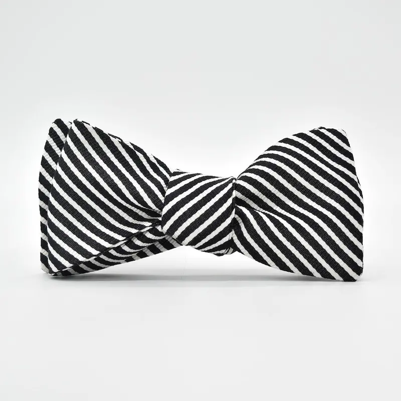 Black Chapman Stripe Bow Tie 1