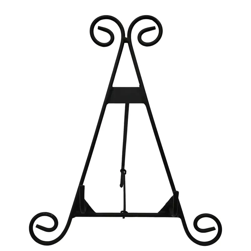 Black Metal Rock Display Stand – Ornamental Easel For Crystals 1