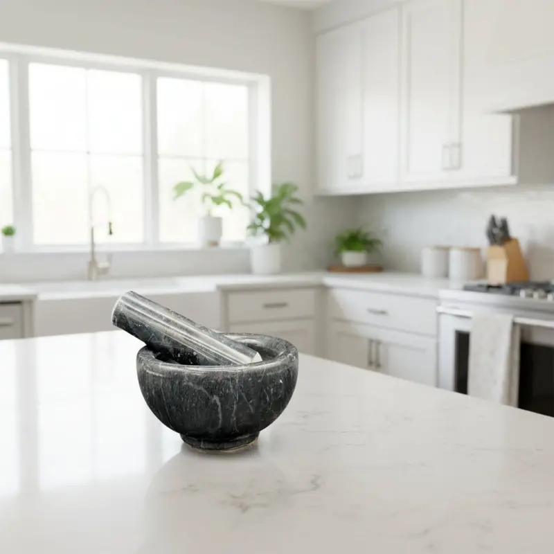 Black Onyx Mortar And Pestle – Matte-Finish Ritual & Culinary Tool 1
