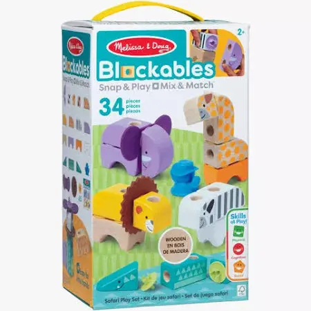 Blockables Safari Animals – Interlocking Wildlife Construction Set 1
