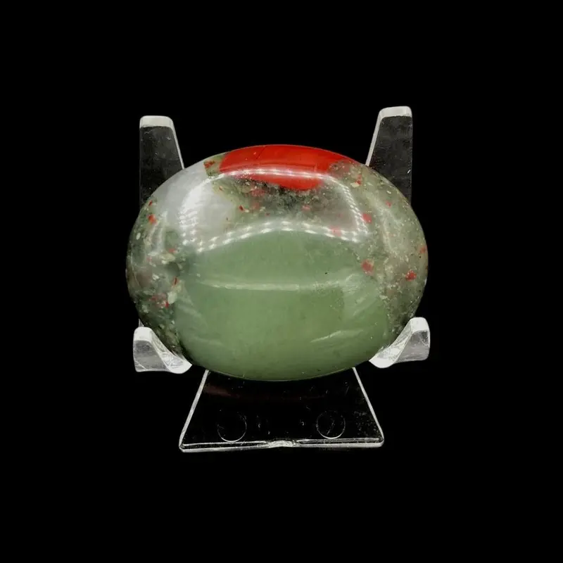 Bloodstone Palm Stone – Genuine Heliotrope Tumbled Healing Stone 1