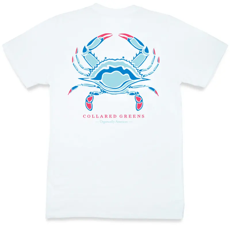 Blue Crab White Short Sleeve T-Shirt 1