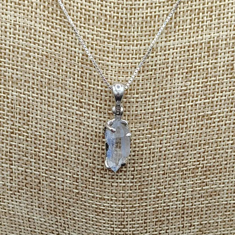 Blue Dumortierite Pendant On Sterling Silver Chain – Small Statement Piece 1