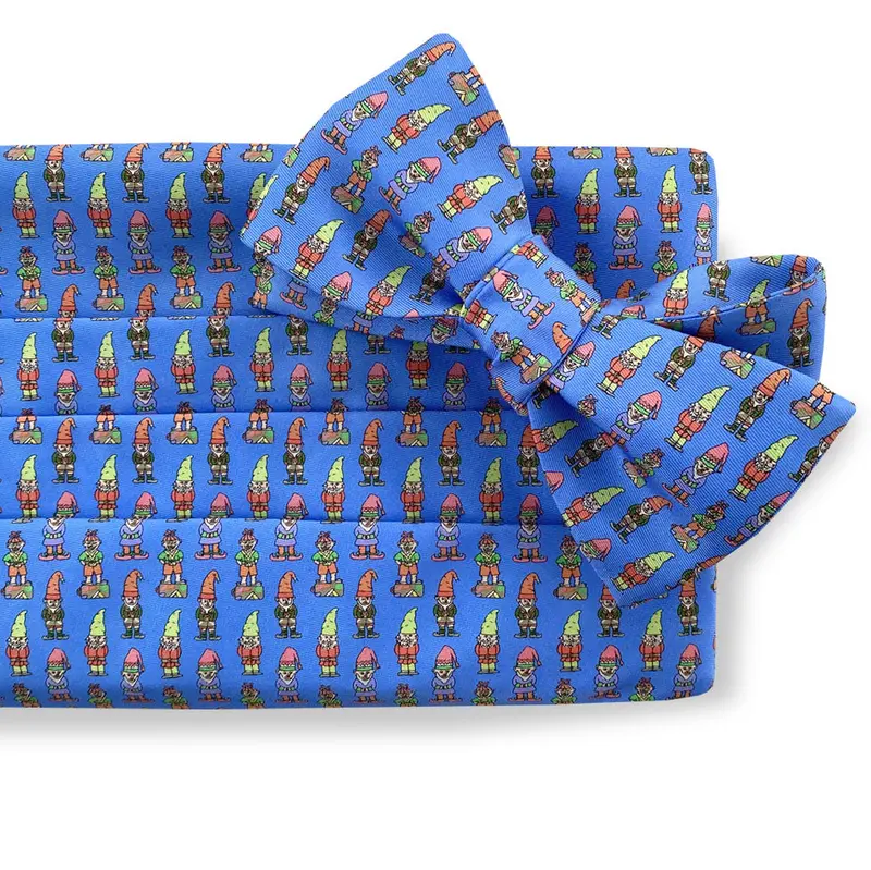 Blue Gnomes Cummerbund Set – Whimsical Formal Accessory 1