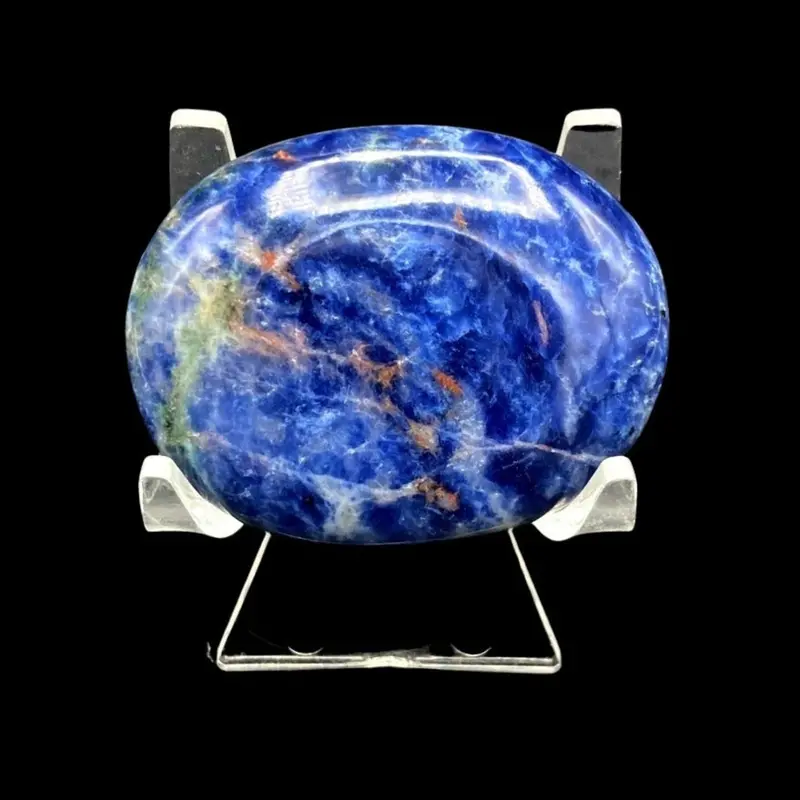 Blue-Gray Sodalite Oval Palm Stone – Calming Polished Touchstone 1