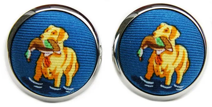 Blue Gun Dog Glory Cufflinks – Hunting-Inspired Design 1
