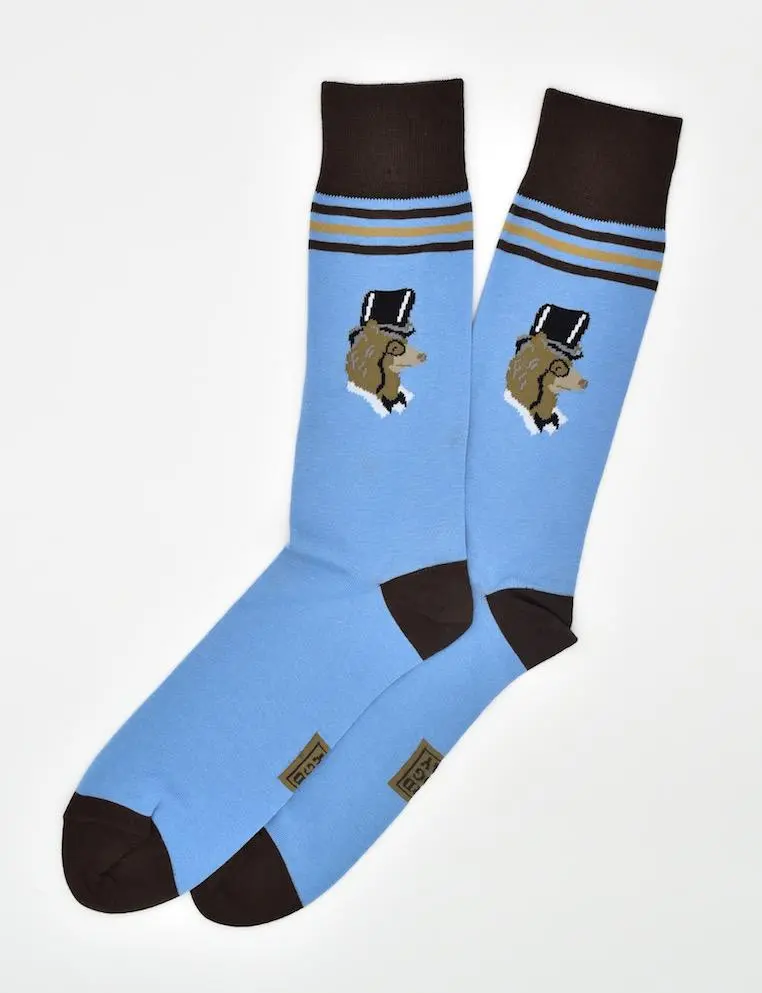 Blue High Roller Bear Fun Socks 1