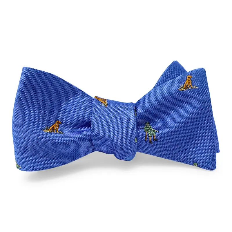 Blue Hunter & Dog Illustration Hair Bow 1