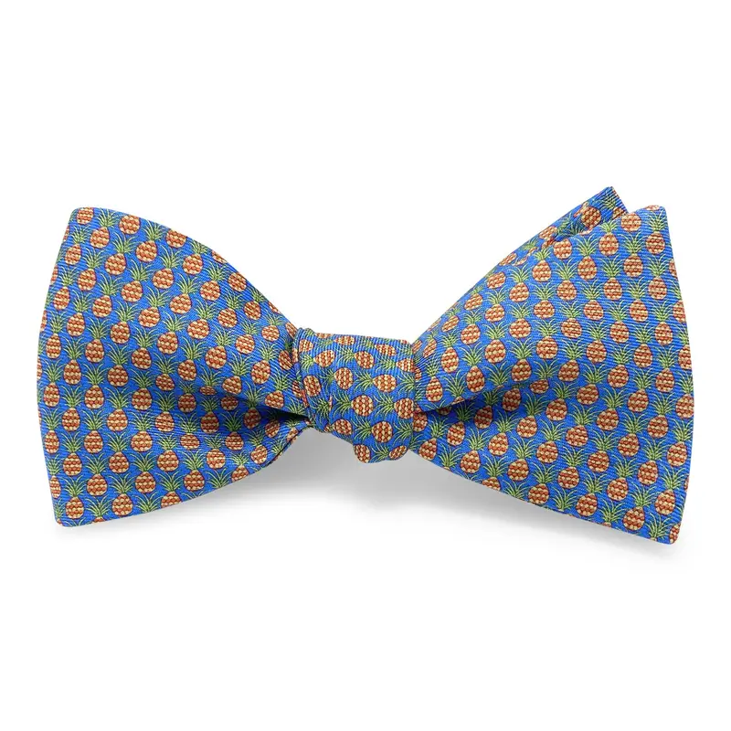 Blue Pineapple Pattern Bow Tie 1