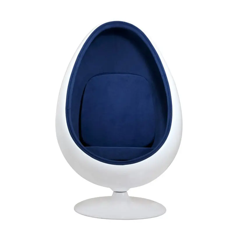 Blue Retro-Style Pod Ball Chair With Sensory Egg Design 1