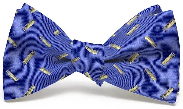Blue Shotgun Shell Print Bow Tie 1