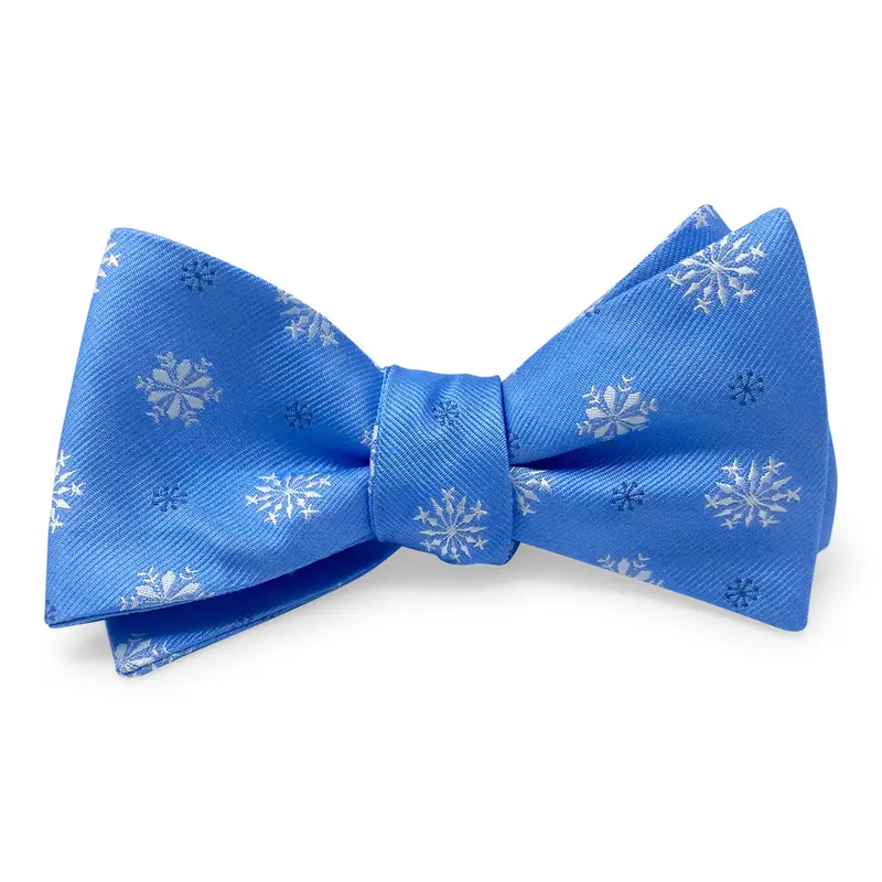 Blue Snowflake Pattern Hair Bow 1