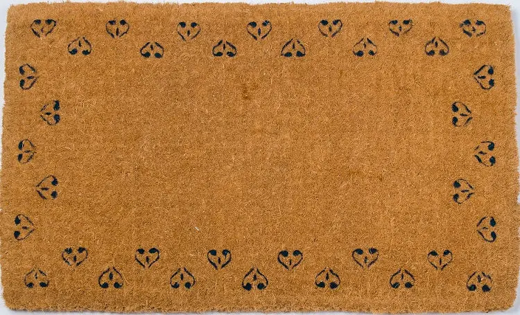 Blue Sprinkled Hearts Natural Fiber Doormat 1