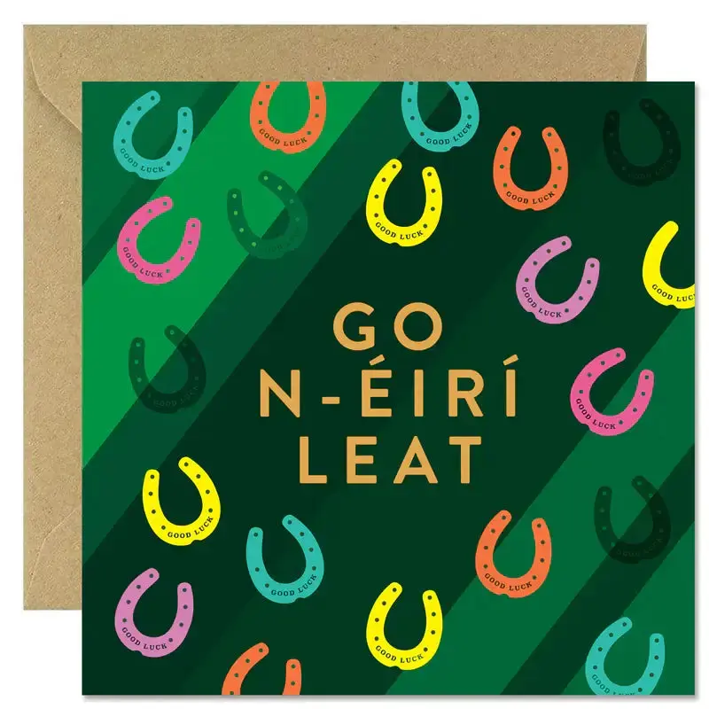 Bold Bunny Greeting Card: ‘Go N-Éirí Leat’ In Irish 1