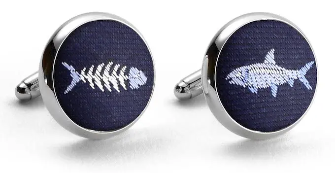 Bonefish Navy Cufflinks 1