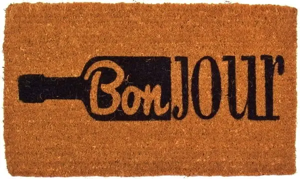 Bonjour Wine Lover Vinyl-Coir Doormat 1