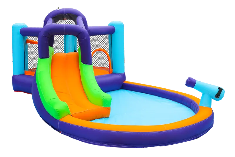 Bouncy Slide Water Park Featuring Water Cannon 1