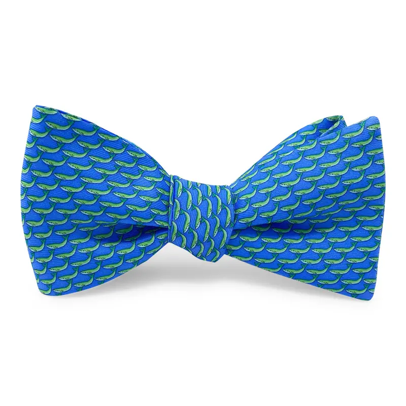Bow Tie Featuring Blue And White Whale Pattern 1