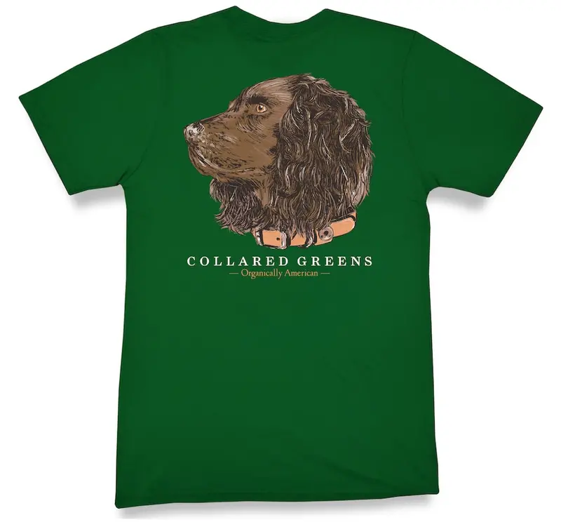 Boykin Spaniel Breed Art Short Sleeve T-Shirt – Forest Green 1