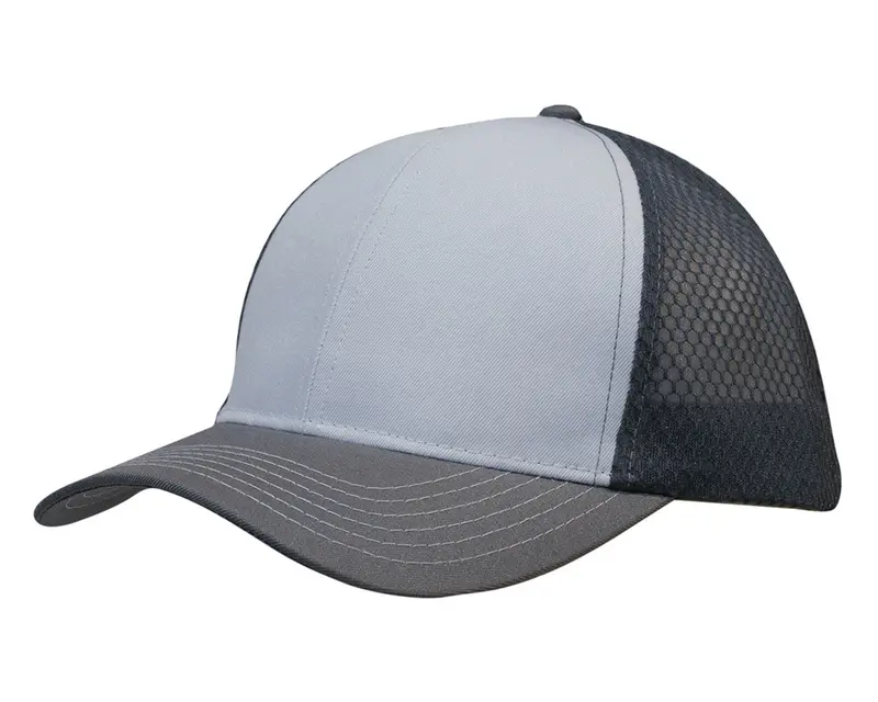 Breathable Polyester Twill Cap With Honeycomb Mesh Panels 1
