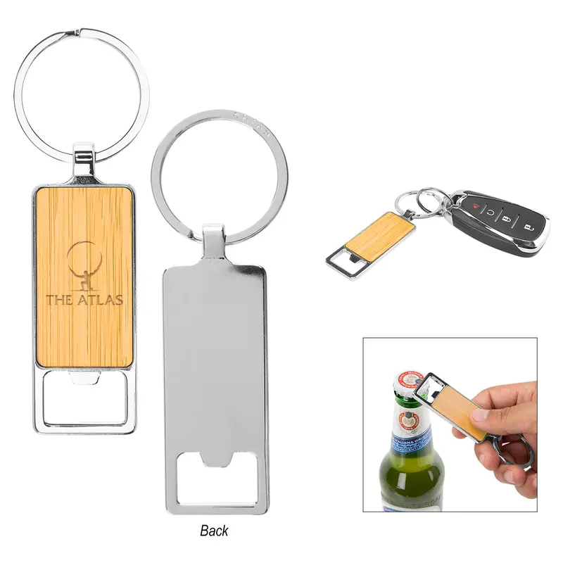 Bristol Eco-Friendly Bamboo Key Tag With Stainless Steel Opener 1