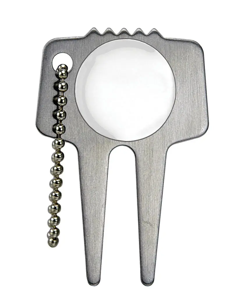 Brushed Stainless Steel Divot Tool With Chain – Domed, Polished, Portable 1