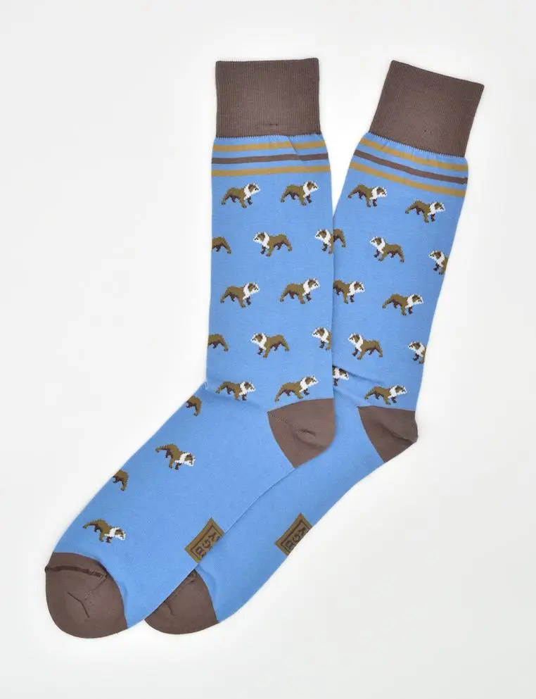 Bulldog Bonanza Blue Socks 1