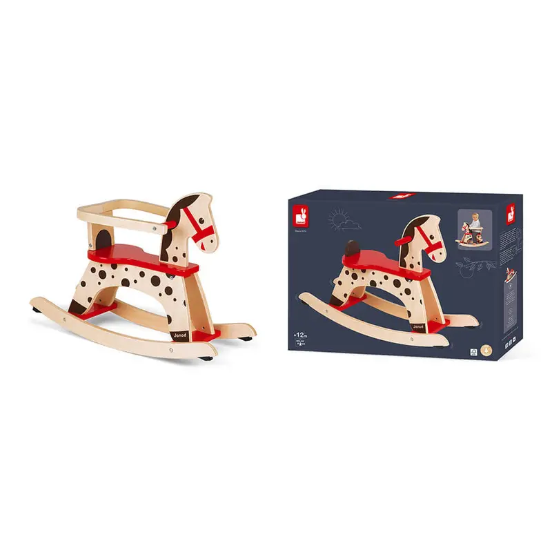 Caramel-Colored Rocking Horse – Classic Wooden Toy 1