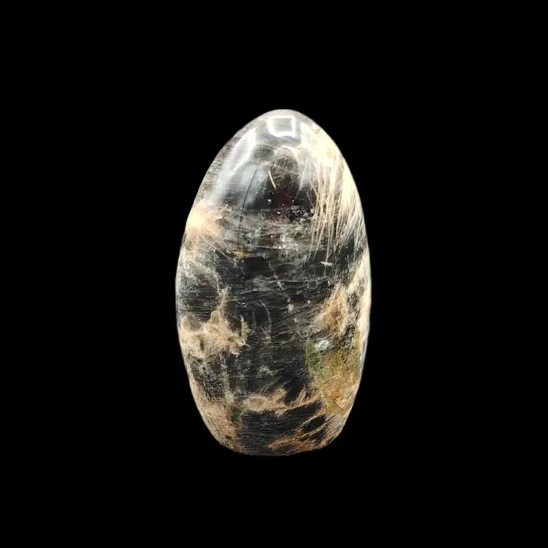 Carved Black Moonstone Freeform – Decorative Polished Base Stone 1