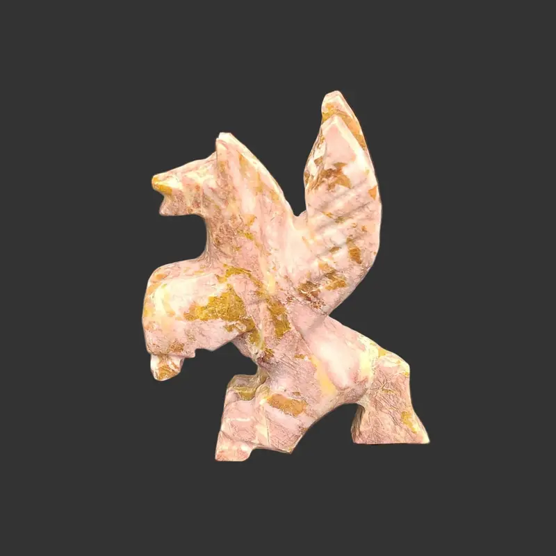 Carved Onyx Pegasus Figurine – Flying Angel Horse Sculpture 1