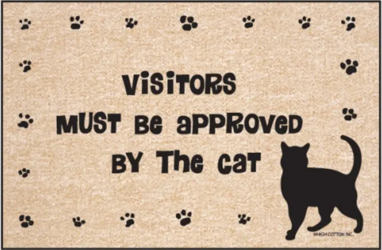 Cat-Approved Visitors Welcome Olefin Doormat 1