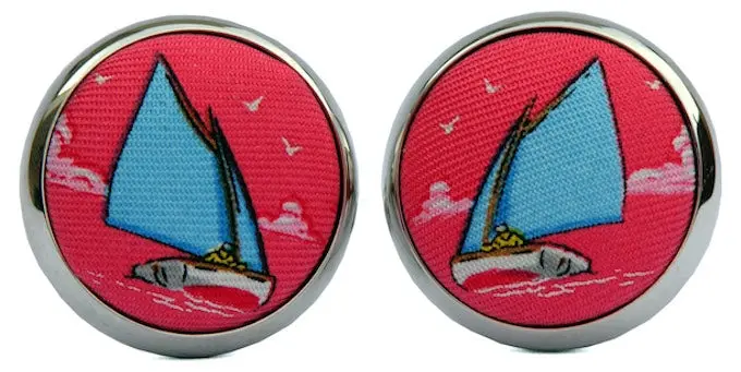 Catboat Race Coral Cufflinks 1