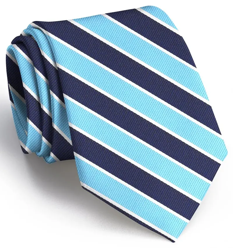 Charles Boys' Tie In Navy And Aqua 1