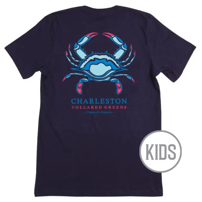 Charleston Blue Crab Kids Navy T-Shirt 1