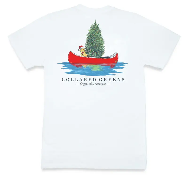 Christmas Canoe White Short Sleeve T-Shirt 1