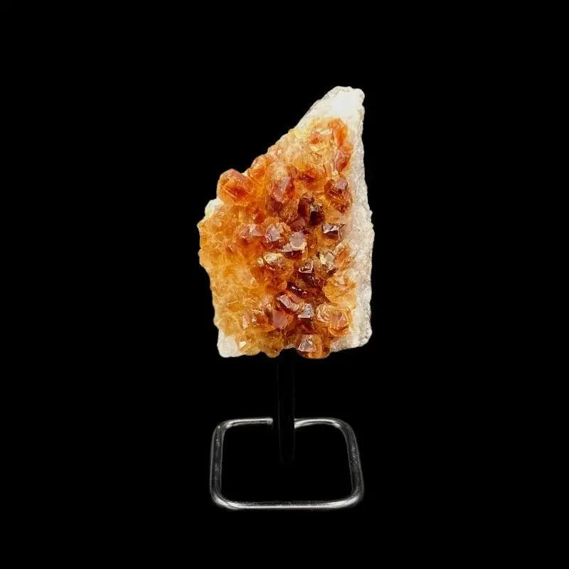 Citrine Druse Specimen Mounted On Elegant Display Stand 1