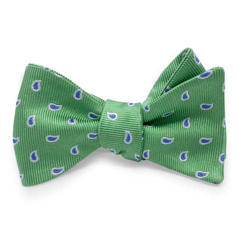 Clarke Print Hair Bow In Fresh Green 1
