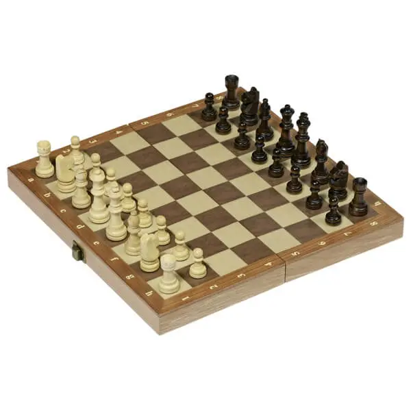 Classic Wooden Chess Set With Hinged Storage Box 1