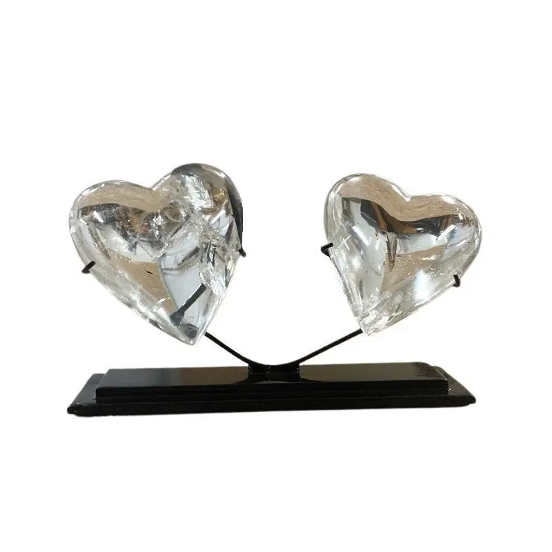 Clear Quartz Heart Crystal - Polished Gemstone On Elegant Display Stand 1