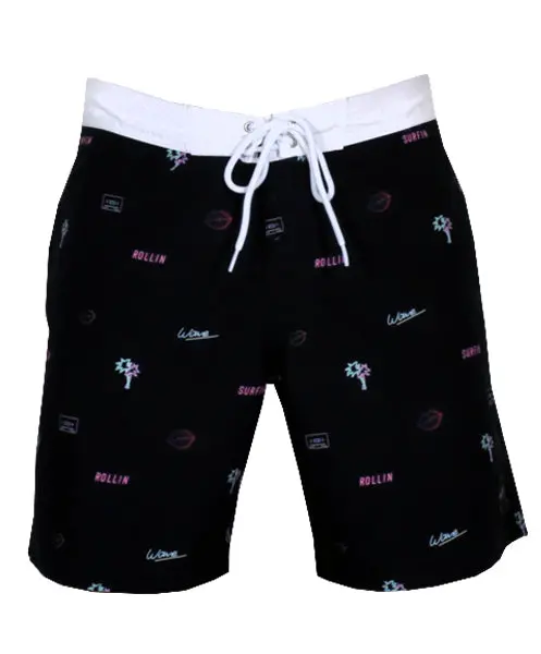 Cohete Neon Rollin 17" Black Boardshorts 1