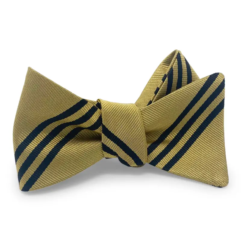 College Collection Stripes Gold And Black Bow Tie 1