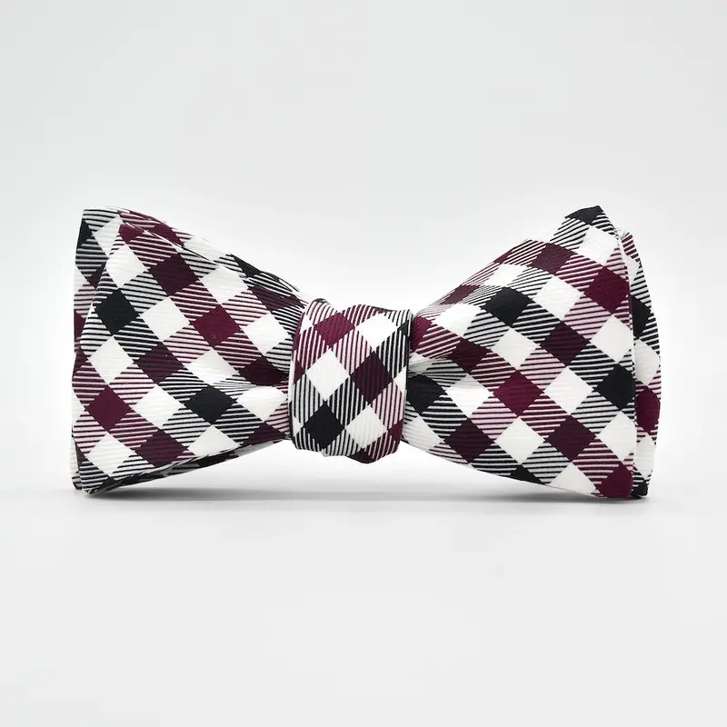 Collegiate Quad Garnet And Black Bow Tie 1