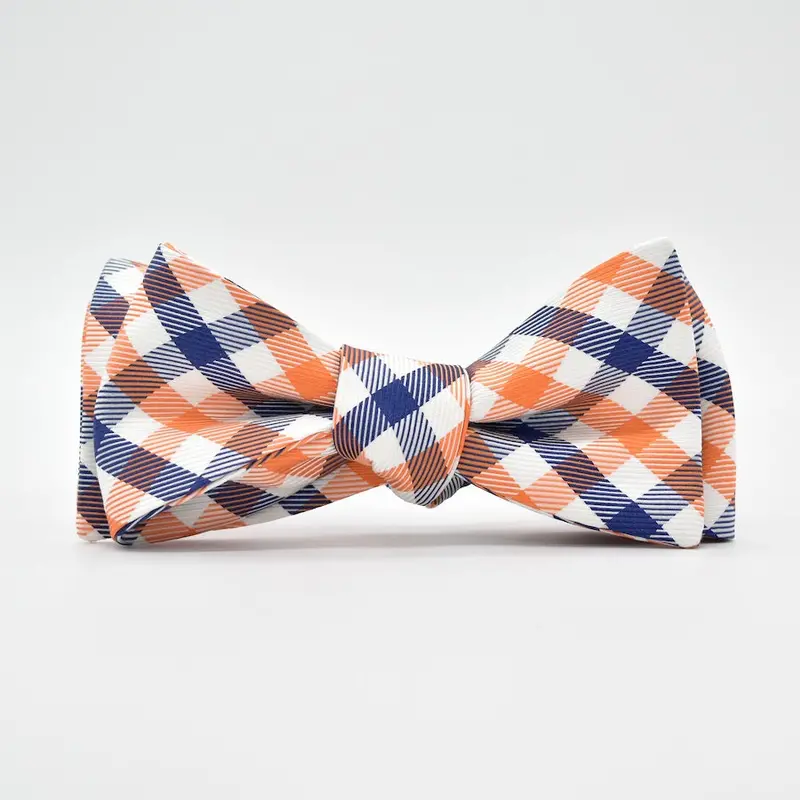 Collegiate Quad Orange And Blue Bow Tie 1