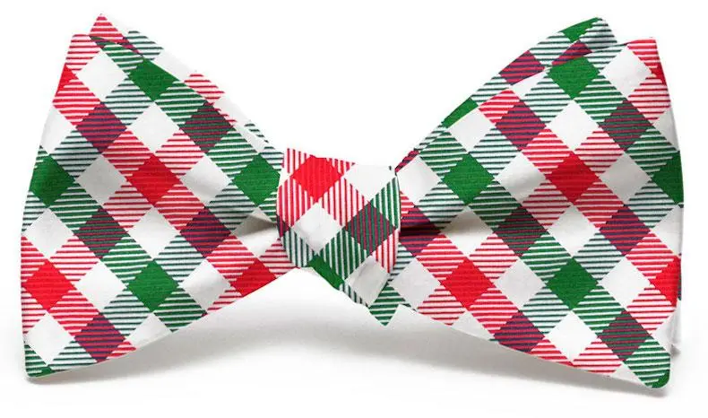 Collegiate Quad Red And Green Bow Tie 1