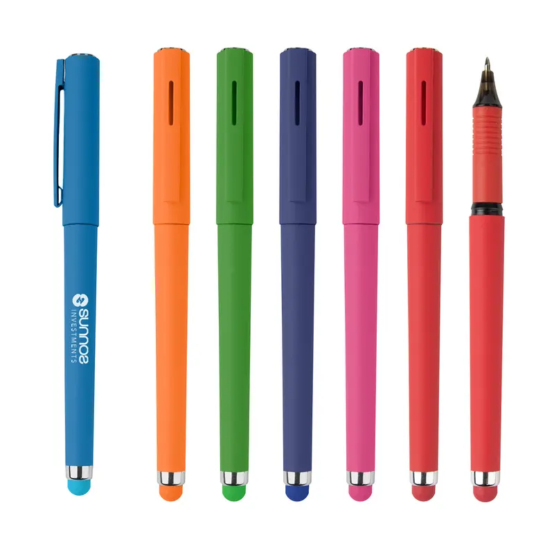 Colorful Gel-Refillable Stylus Pen With Metallic Accents 1
